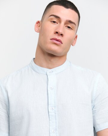 Short Sleeve Grandad Linen Shirt