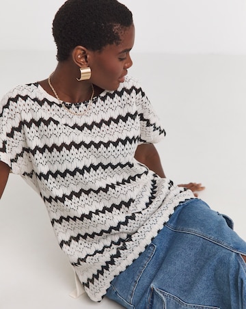 Ivory Crochet Front T-Shirt