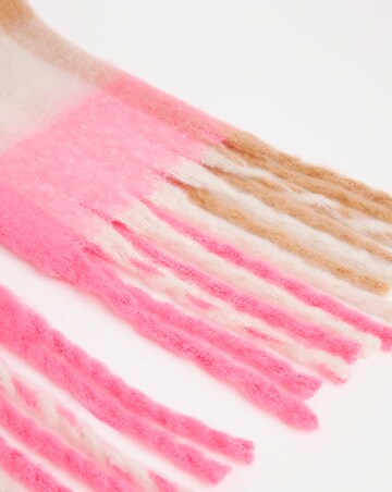 Pink Check Super Soft Blanket Scarf