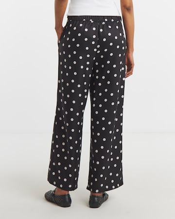 Spot Print Textured Wide Leg Trouser