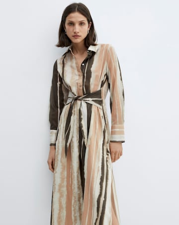 Mango Zoey Tie-Dye Stripe Midi Shirt Dress