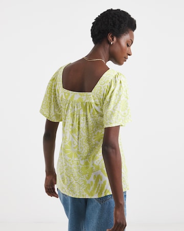 Square Neck Half Sleeve Top