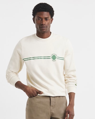 Lacoste Tennis Logo Crew Sweat - Off White
