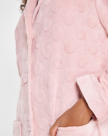 Pretty Secrets Button Through Fleece Dressing Gown