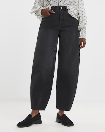 Washed Black Authentic Barrel Leg Jeans