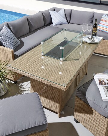 Amalfi Corner Dining Set With Firepit