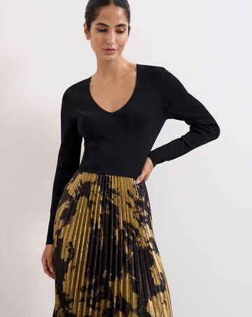 Phase Eight Jenifer Foil Print Woven Hem Dress