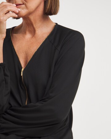 Zip Neck Longline Top