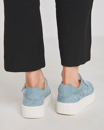 Quincy Side Zip Leather Trainer - Extra Wide Fit (EEE)