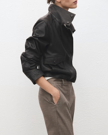 Mango Cropped Tailored Pinstripe Trousers