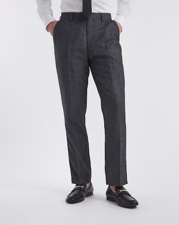 Charcoal Regular Fit Stretch Suit Trouser Short