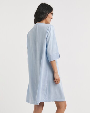 Julipa Pintuck Linen Mix Shift Dress