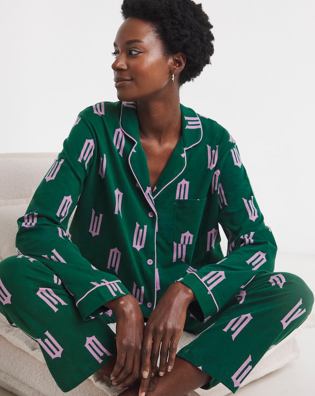 Wicked Button Through Cotton Pyjama Set