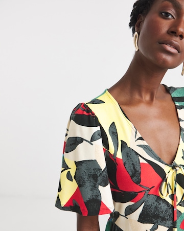 Tie Front Angel Sleeve Longline Top