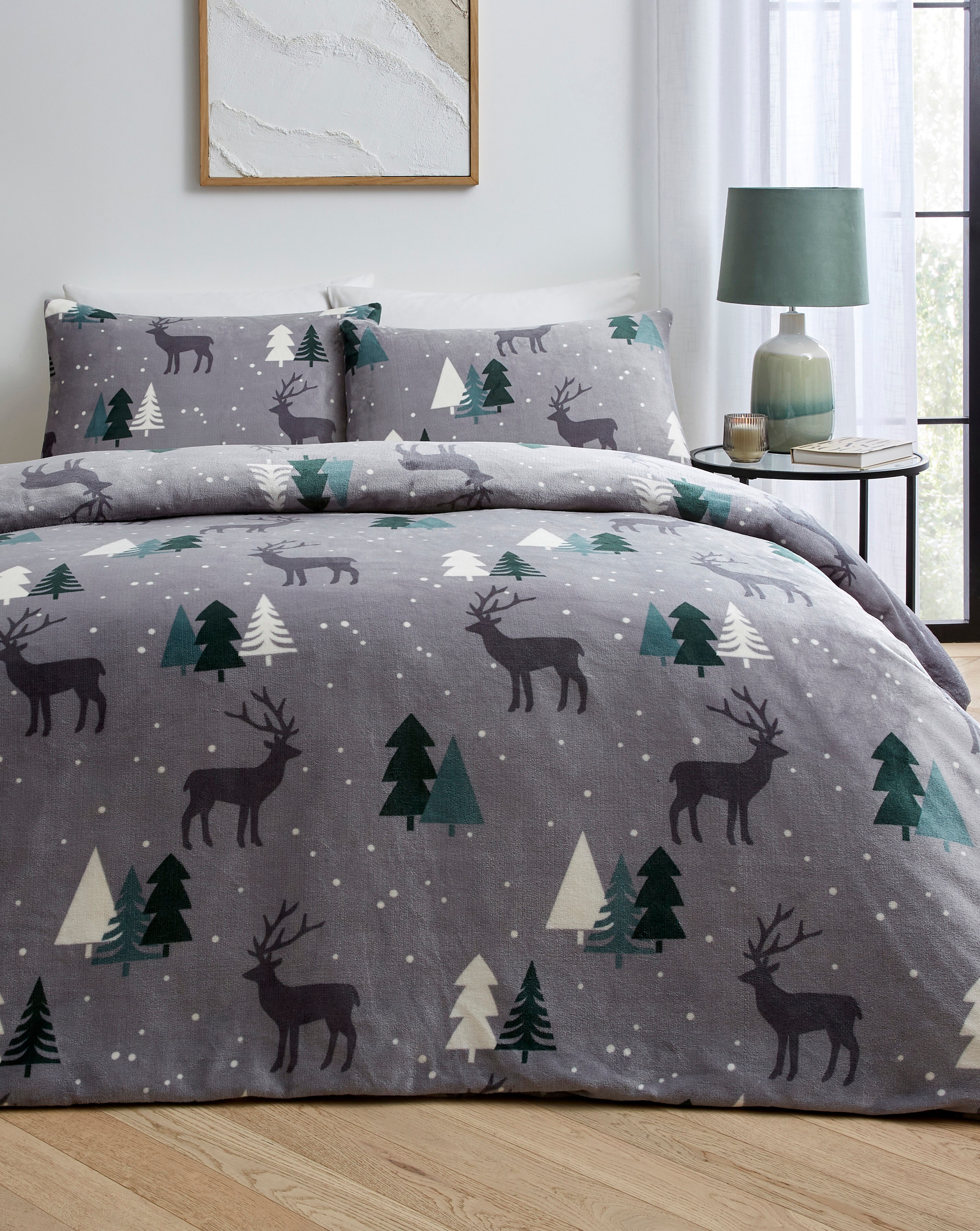 Cosy Stag Fleece Duvet Set