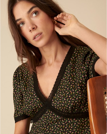 Nobody's Child Khairan Midi Dress Rosebud Black