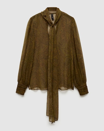 Mango Oak Bow Printed Blouse