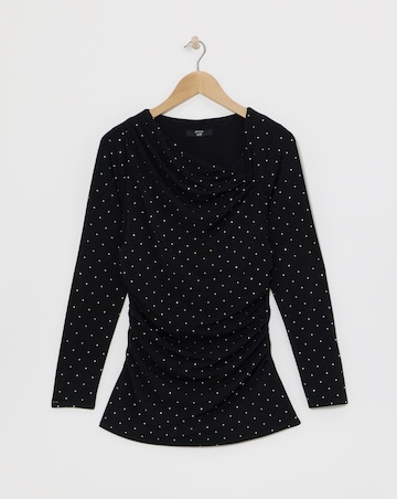 Joanna Hope Jersey Top With Studs