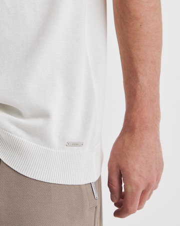 Folio Off White Knitted Crew Neck T-Shirt