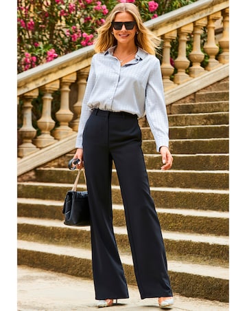 Sosandar Silver Dogtooth Longline Satin Shirt