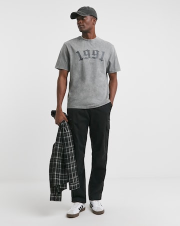 Relaxed Fit Acid Wash Graphic T-Shirt