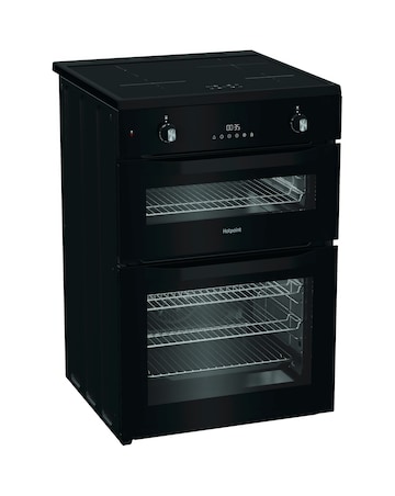Hotpoint HDE6IDC2B1 60cm Electric Double Cooker Induction Hob - Black + Install