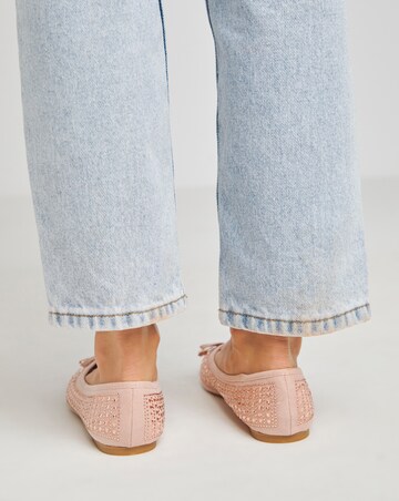 Charlize Embellished Ballerina Shoes Wide E Fit Simply Comfort