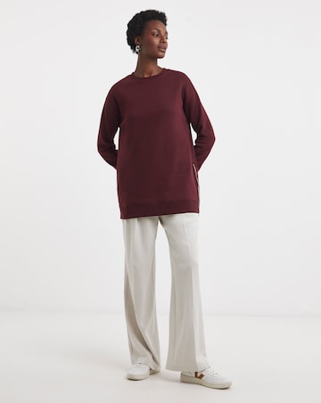 Side Zip Longline Sweatshirt