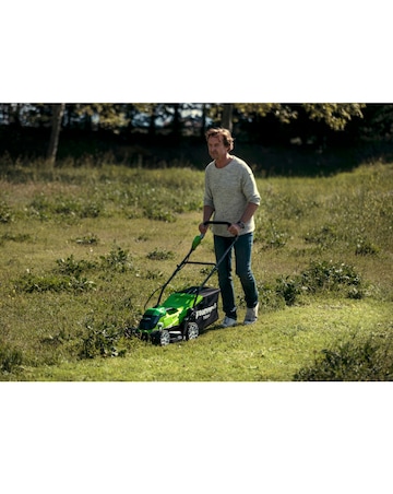 Greenworks 48V 36cm Cordless Brushless Lawnmower & 25cm Line Trimmer