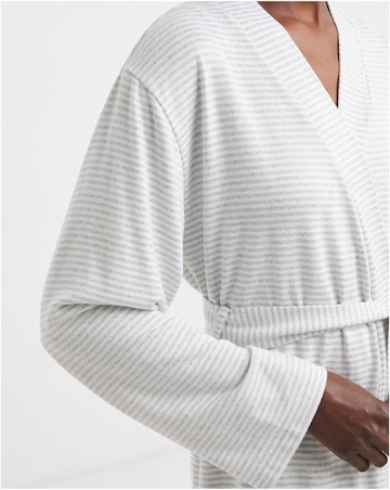 Lightweight Dressing Gown Grey Marl Stripe