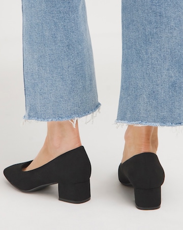 Orlia Flexi Sole Block Heel Court Shoes - Wide Fit (E)