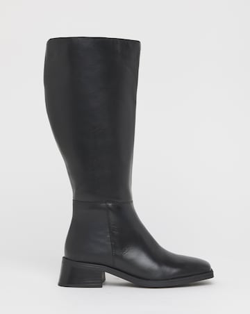 Cressida Block Heel Leather Knee Boots - Extra Wide Fit (EEE) & Super Curvy Calf
