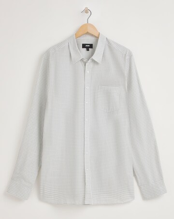 Grey Long Sleeve Gingham Cotton Shirt