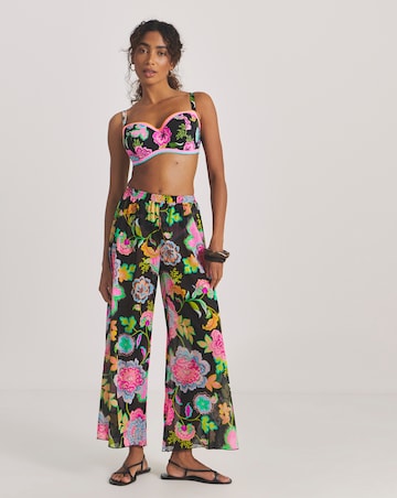 Figleaves Floral Print Mesh Beach Trousers