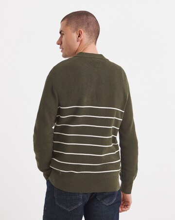 Stripe Slouch Knitted Polo