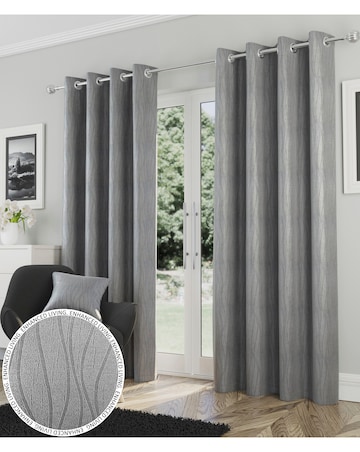 Goodwood Thermal Light Filtering Textured Embossed Eyelet Curtain