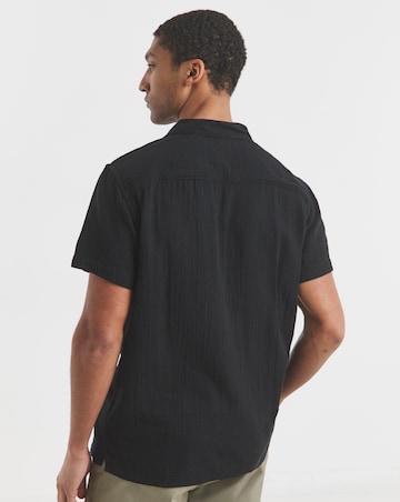 Short Sleeve Revere Cheesecloth Shirt