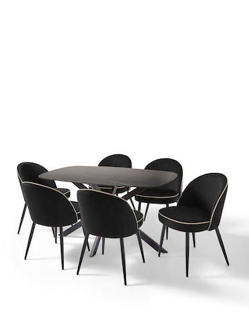 Brock Dining Table with 6 Camille Chairs