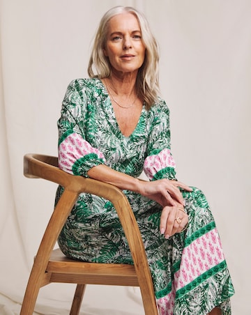 Julipa Border Print Tiered Dress