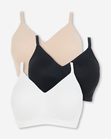 Pretty Secrets (3 Pack) Claire Micro Moulded Full Cup Non Wired Bras (B-E)