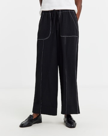 Stitch Detail Wide Leg Trouser