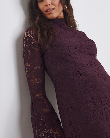 Joanna Hope High Neck Lace Midi Dress