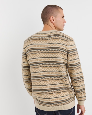 Neutral Crew Neck Fairisle Jumper