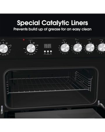 Hisense HDE3211BIBUK 60cm Induction Double Cooker - Black