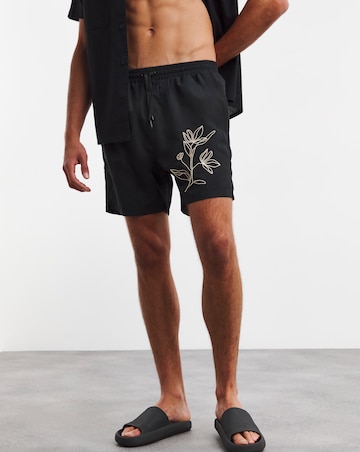 Premium Mono Embroidery Floral Swim