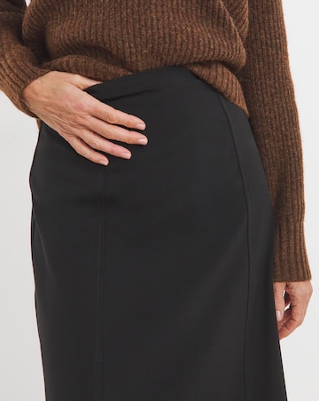 Black Tailored Jersey Column Skirt