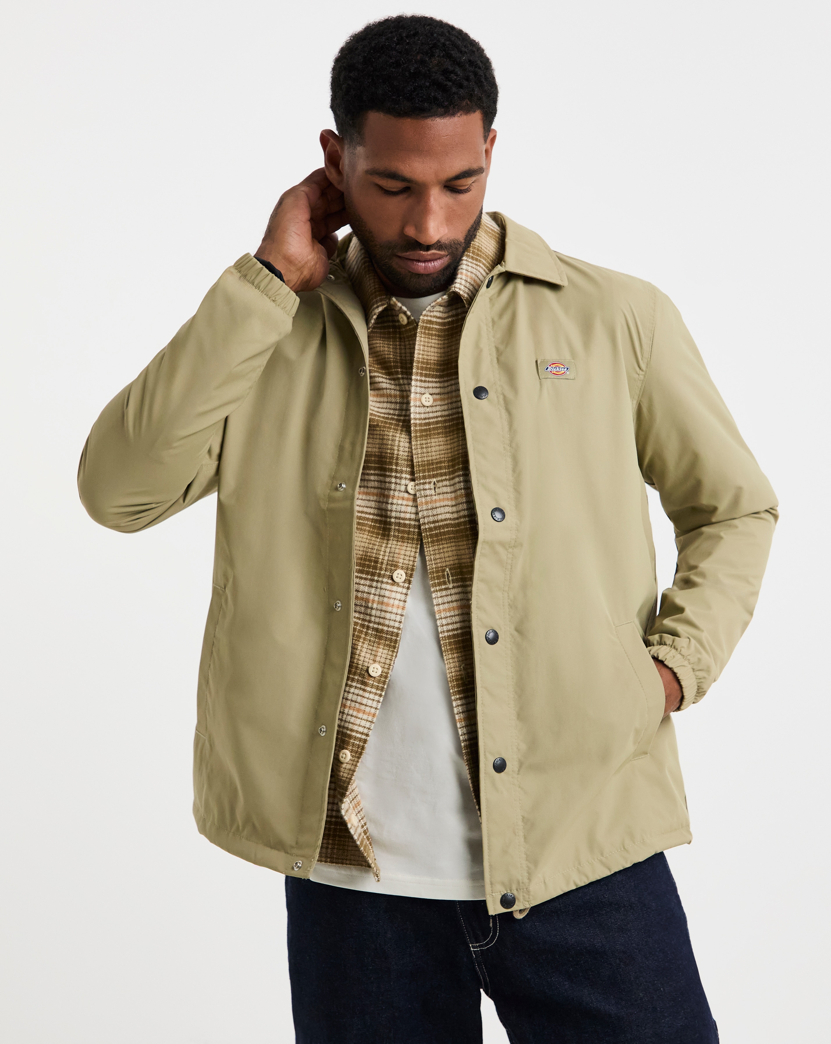 Dickies Oakport Coach Jacket - Light Beige | JD Williams