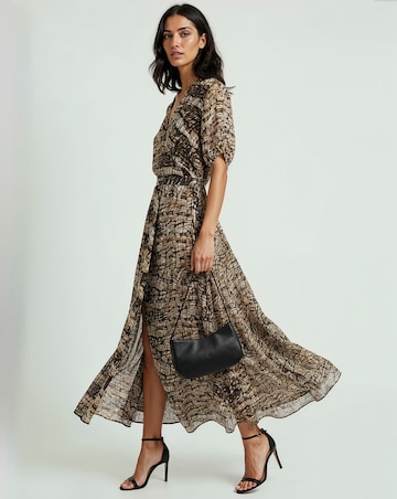 Religion Animal Print Maxi Wrap Dress