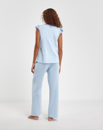 Cotton Jersey Broderie Detail Pyjama Set