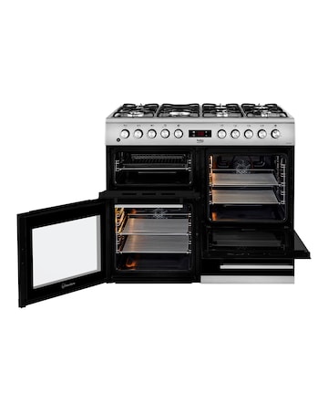 Beko KDVF100X Double Oven with Grill - Gas Range Cooker - Stainless Steel